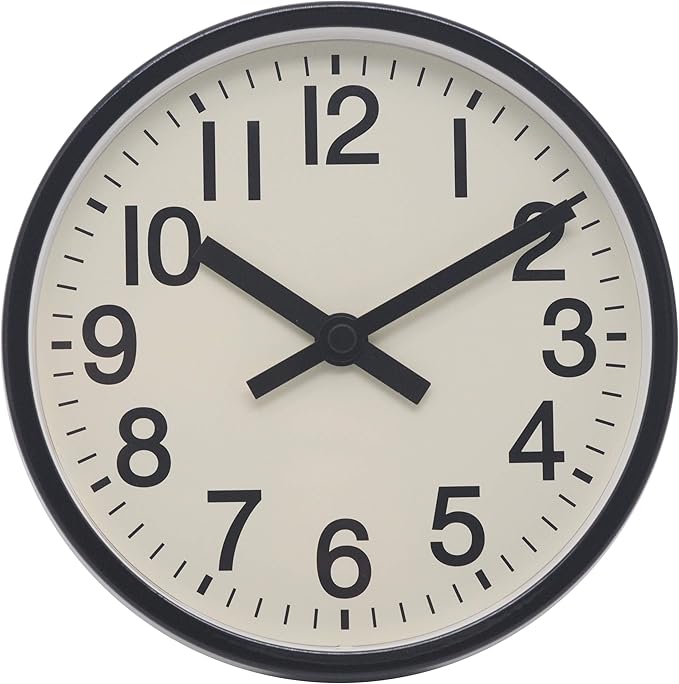 comodo casa 墙壁和桌面时钟 - 哑光黑色边框 - 玻璃表面 - 非滴答